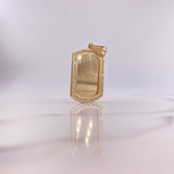 Dije Placa 12.7gr / 4.5cm / Circones Blancos Oro Amarillo $