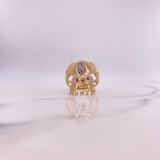 Anillo Rana 7.1gr / T9 / Circones Morados Blancos Fucsias Oro Amarillo $