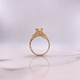 Anillo Rana 7.1gr / T9 / Circones Morados Blancos Fucsias Oro Amarillo $