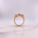Anillo Virgen de Guadalupe 14.25gr / T10 1/4 / Circones Blancos Azules Fucsias Tres Oros $