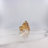 Anillo Virgen de Guadalupe 14.25gr / T10 1/4 / Circones Blancos Azules Fucsias Tres Oros $