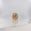 Anillo Virgen de Guadalupe 14.25gr / T10 1/4 / Circones Blancos Azules Fucsias Tres Oros $