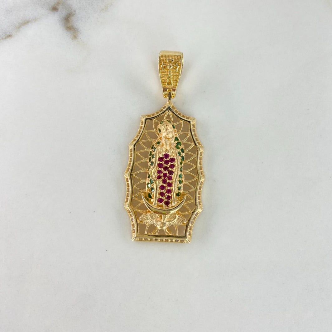 Dije Virgen De Guadalupe 10gr / 4.5cm / Circones Blancos Verdes Fucsias Oro Amarillo $