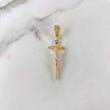 Dije Cruz Cristo 2.55gr / 4.2cm / Dos Oros Amarillo Blanco $