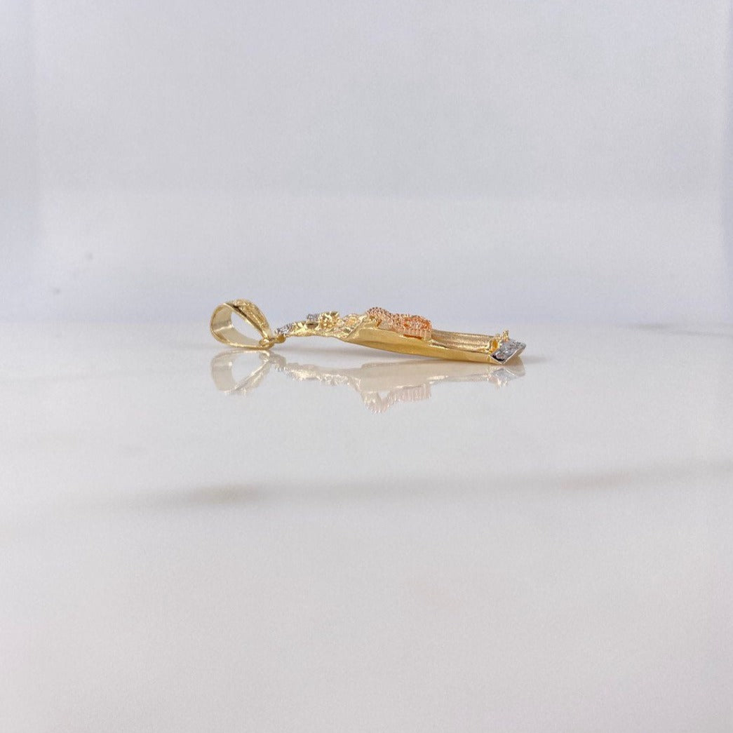 Dije Virgen del Carmen 6.15gr / 4.2cm / Circones Blancos Tres Oros $