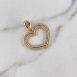 Dije Corazon 3.65gr / 3.3cm / Circones Blancos Oro Amarillo $