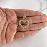 Dije Corazon 3.65gr / 3.3cm / Circones Blancos Oro Amarillo $