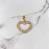 Dije Corazon 3.65gr / 3.3cm / Circones Blancos Oro Amarillo $