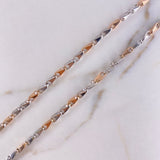 Cadena Rustica Espiga 22.05gr / 50cm / 3mm Dos Oros Blanco Rosa $