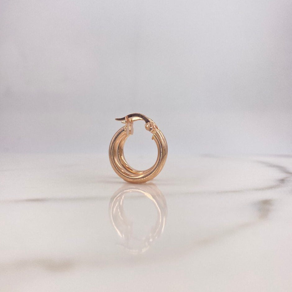 Candongas Nati 1.45gr / 1.5cm / Lisa Oro Rosa $