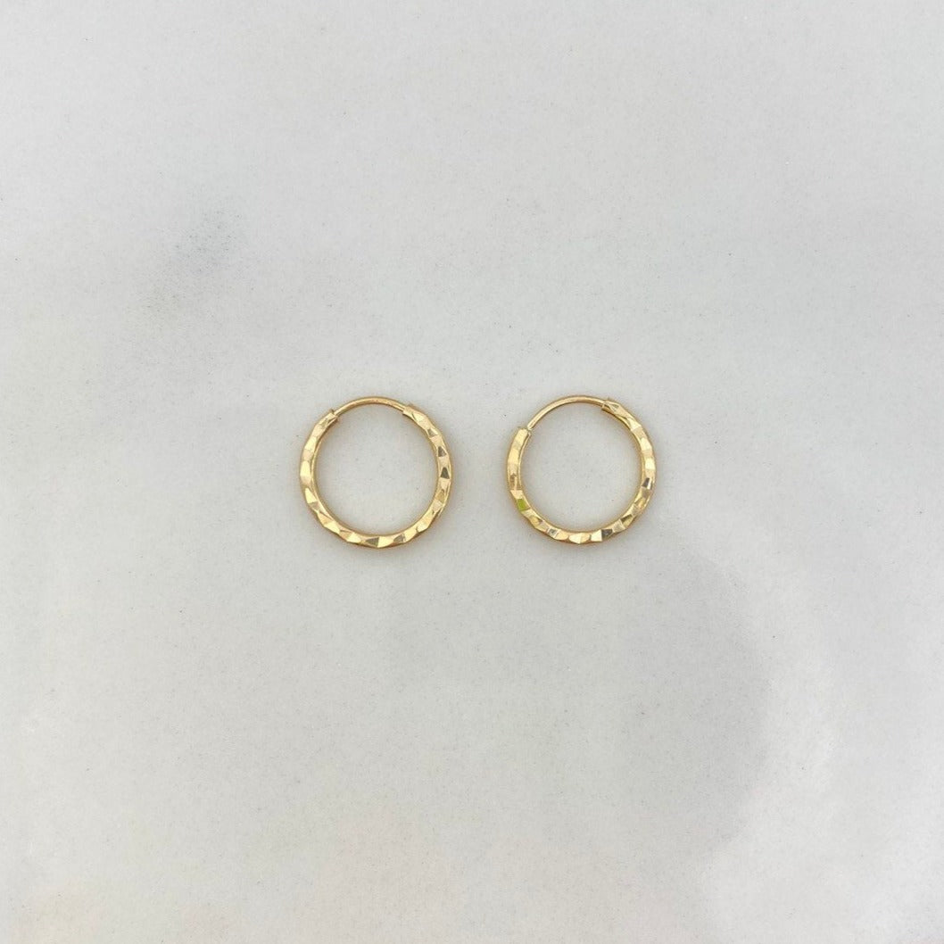 Candongas Kathe 0.35gr / 0.8cm / Diamantado Oro Amarillo $