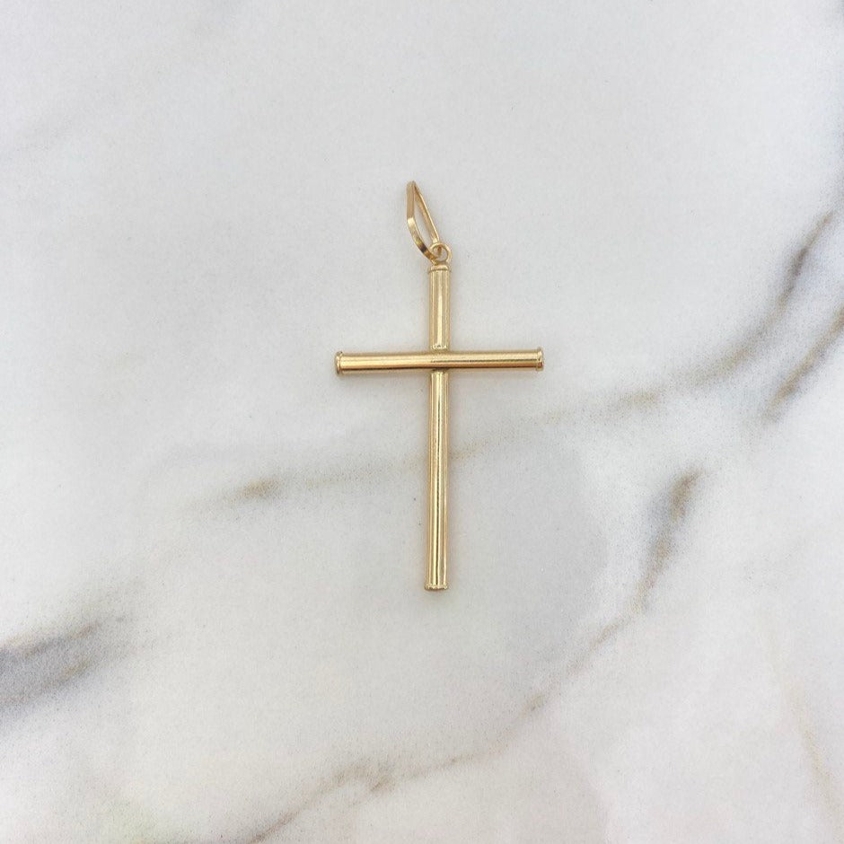 Dije Cruz 1.35gr / 4.5cm / Lisa Oro Amarillo $