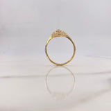 Anillo Oso 2gr / T7 1/4 / Circones Blancos Verdes Oro Amarillo $