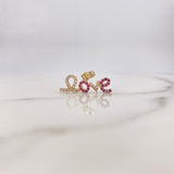 Dije Love 1.2gr / 2cm / Circones Blancos Fucsias Oro Amarillo $