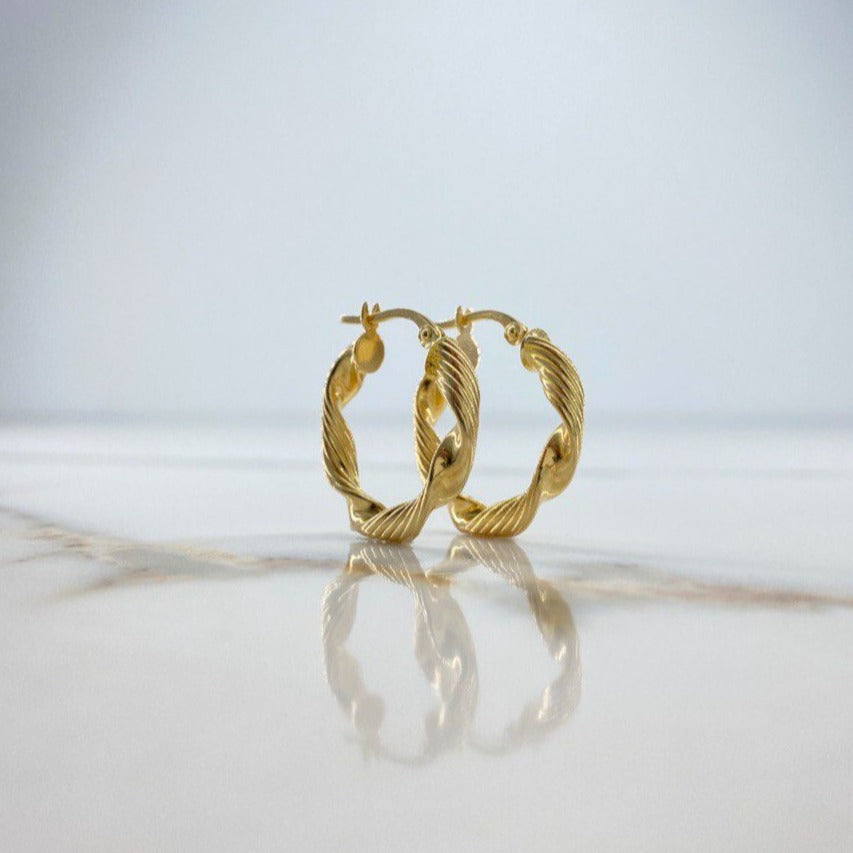 Candongas Valen 2.45gr / 2.3cm / Espiral Rayadas Oro Amarillo $