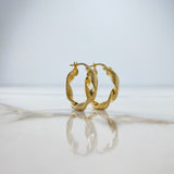 Candongas Valen 2.45gr / 2.3cm / Espiral Rayadas Oro Amarillo $