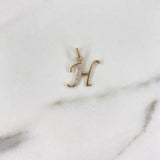 Dije Letra H 0.9gr / 2cm / Circones Blancos Oro Amarillo