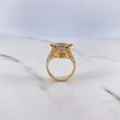 Anillo Toro 9.35gr / T9 1/4 / Circones Blancos Negros Oro Amarillo $