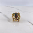 Anillo Rana 9gr / T7 1/2 / Circones Fucsias-Verdes-Naranjas Oro Amarillo $
