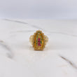 Anillo Virgen de Guadalupe 6.3gr / T7 1/4 / Circones Blancos-Fucsias-Verdes Oro Amarillo $