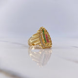 Anillo Virgen de Guadalupe 6.3gr / T7 1/4 / Circones Blancos-Fucsias-Verdes Oro Amarillo $