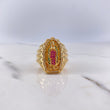 Anillo Virgen de Guadalupe 12.4gr / T12 1/4 / Circones Blancos-Fucsias-Verdes Oro Amarillo $