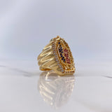 Anillo Virgen de Guadalupe 11.8gr / T7 3/4 / Circones Azules-Blanco-Fucsias Oro Amarillo $