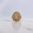 Anillo Virgen del Carmen 13.2gr / T9 3/4 / Circones Blancos Tres Oros $