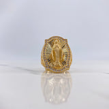 Anillo Virgen Milagrosa 14.35gr / T9 1/2 / Circones Blancos Oro Amarillo $