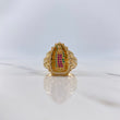 Anillo Virgen de Guadalupe 7.8gr / T7 1/2 / Circones Blancos-Fucsias-Verdes Oro Amarillo $