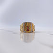 Anillo Virgen de Guadalupe 10.85gr / T10 1/4 / Circones Fucsias Verdes Dos Oros Amarillo Blanco $