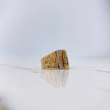 Anillo Virgen de Guadalupe 10.85gr / T10 1/4 / Circones Fucsias Verdes Dos Oros Amarillo Blanco $