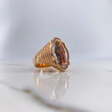 Anillo Virgen Milagrosa 21.2gr / T14 3/4 / Circones Azules-Blanco-Fucsias Dos Oros Blanco Rosa $