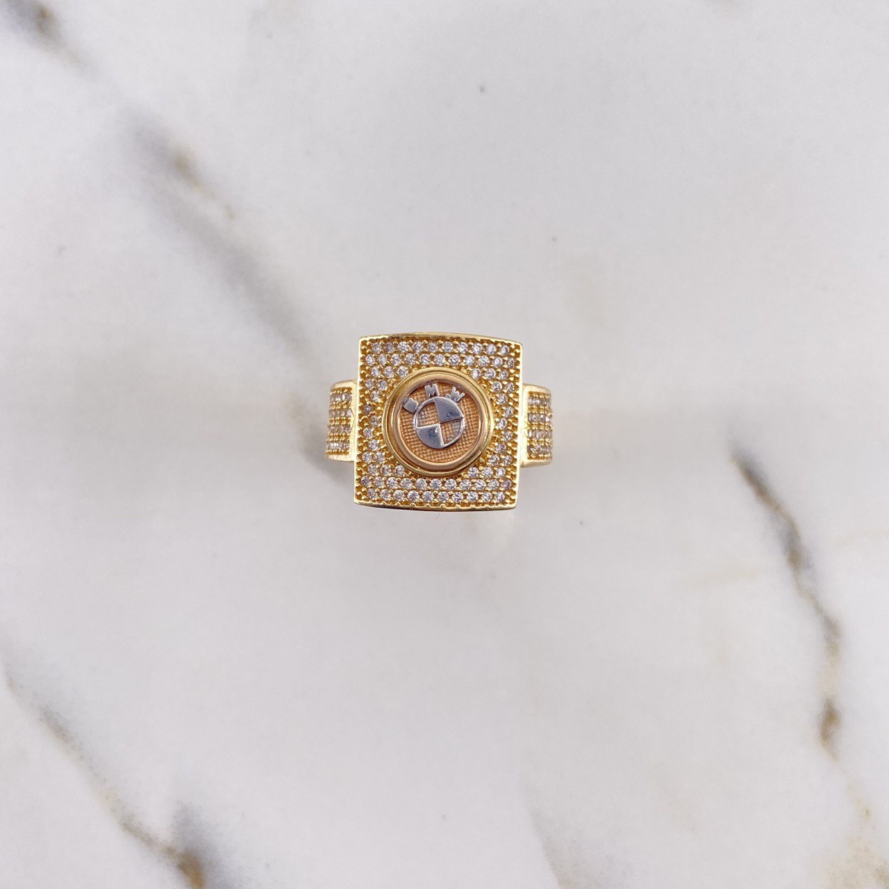 Anillo Helice 8.65gr / T10 3/4 / Circones Blancos Tres Oros $