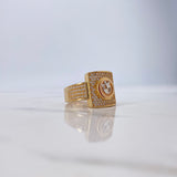 Anillo Helice 8.65gr / T10 3/4 / Circones Blancos Tres Oros $