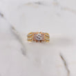 Anillo Signo Peso 10gr / T11 / Circones Blancos Tres Oros $