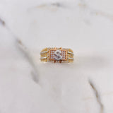 Anillo Signo Peso 10gr / T11 / Circones Blancos Tres Oros $