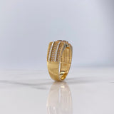 Anillo Signo Peso 10gr / T11 / Circones Blancos Tres Oros $
