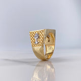 Anillo Última Cena 11.85gr / T9 1/2 / Circones Blancos Tres Oros $