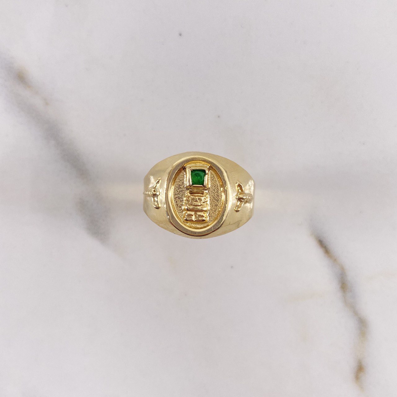 Anillo Sello Pre Colombino 3.1gr / T8 1/4 / Cristos Oro Amarillo $