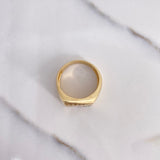 Anillo Sello 8.5gr / T10 / Circones Blancos Oro Amarillo $