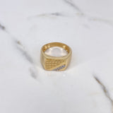 Anillo Sello 8.5gr / T10 / Circones Blancos Oro Amarillo $