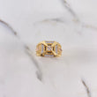 Anillo Hélice 10.25gr / T11 / Circones Blancos Negros Dos Oros Amarillo Rosa $