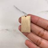 Dije Placa Rectangular 3.35gr / 3.5cm / 18mm-30mm Bordes Diamantados Oro Amarillo &