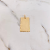 Dije Placa Rectangular 3.35gr / 3.5cm / 18mm-30mm Bordes Diamantados Oro Amarillo &