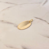 Dije Placa Ovalada 2.75gr / 3.5cm / 18mm* 30mm Bordes Diamantados Oro Amarillo $