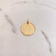 Dije Placa Circular Lisa 2.65gr / 3cm / 23mm Bordes Diamantados Oro Amarillo $