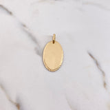Dije Placa Ovalada 2.8gr / 3.5cm / 18mm*30mm Bordes Diamantados Oro Amarillo $