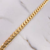 Cadena Cubana 35.85gr / 60cm / 7.4mm Broche Cajon Circones Blancos Oro Amarillo $