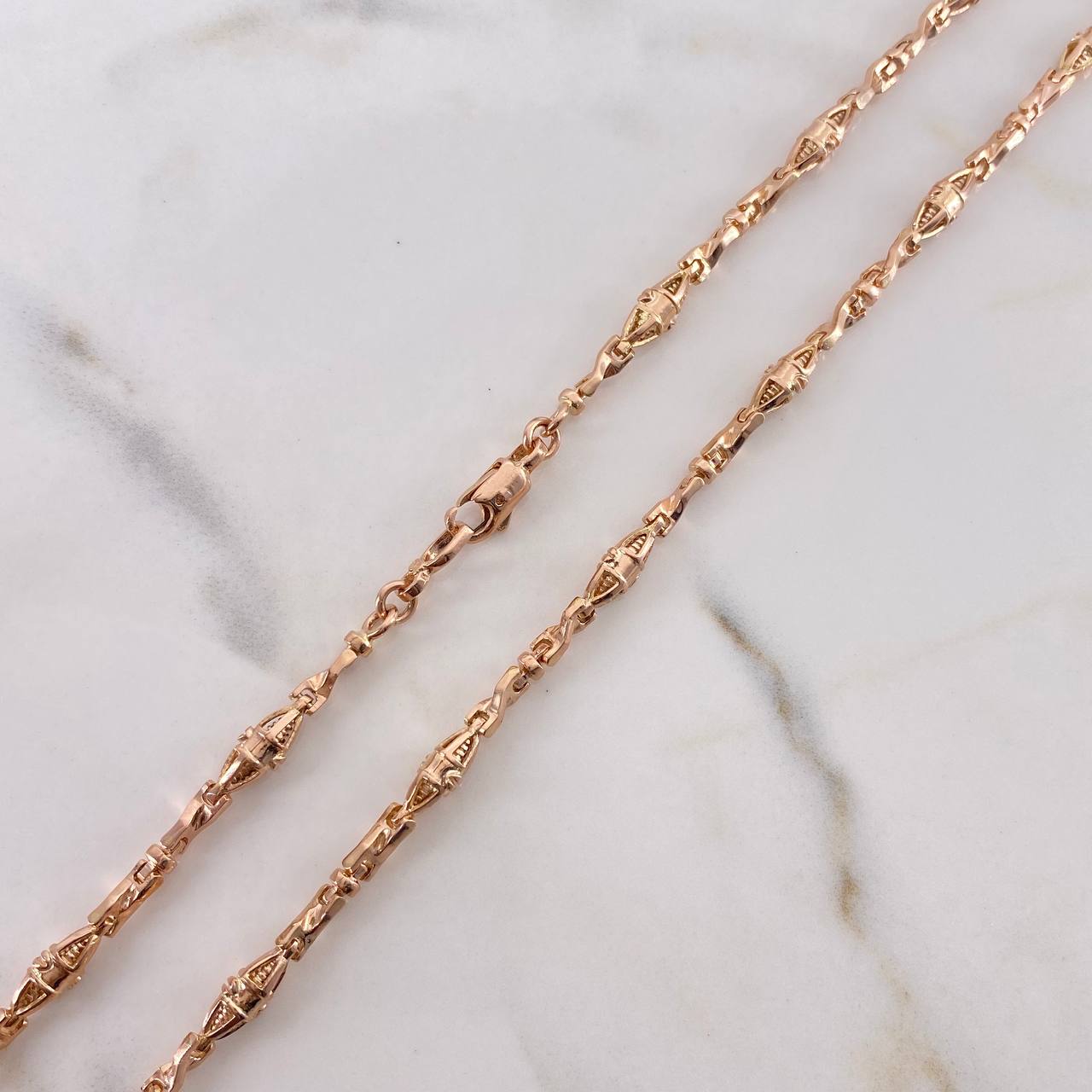 Cadena Rustica Dubai 32.5gr / 60cm / 4mm Oro Rosa &